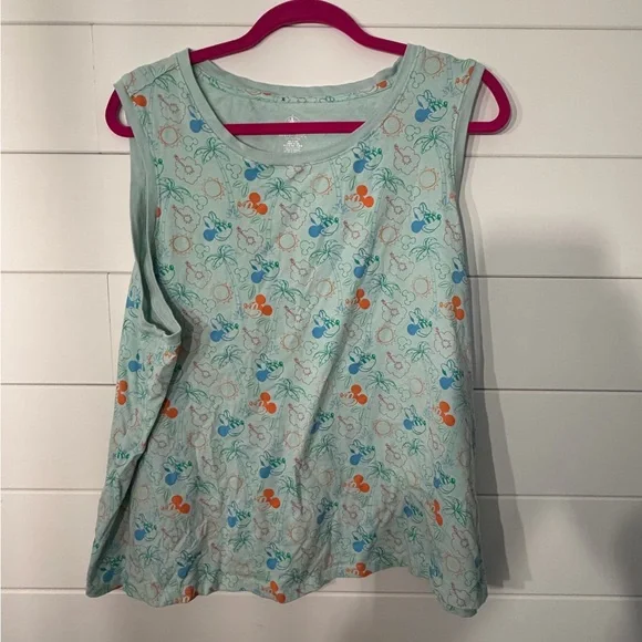 Disney Light Blue Tank Top with summer print - Picture 1 of 3